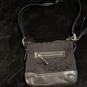 Coach Black Crossbody Bag with Silver Accents